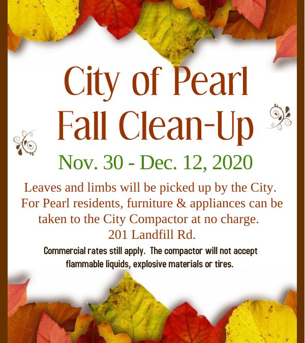 Fall Clean-Up Starts Nov. 30 through Dec. 12