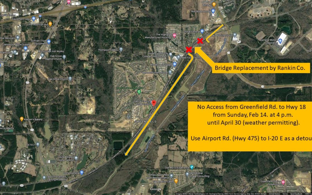 Rankin County Supervisors To Replace Bridge on Greenfield Road Near Patrick Farms Subdivision