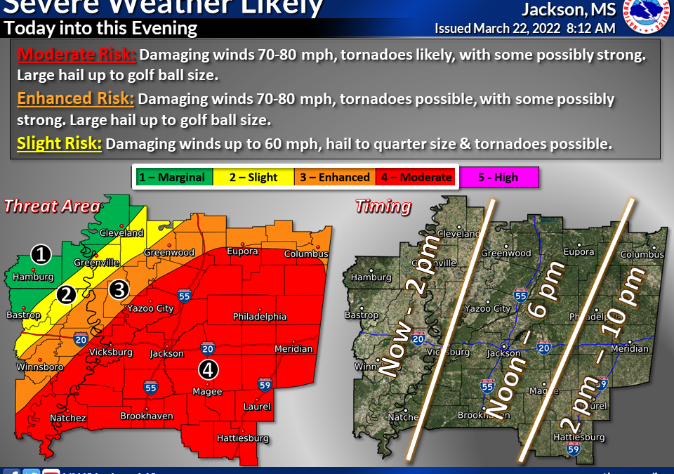 Pearl Wx Alert for Tuesday, March 22