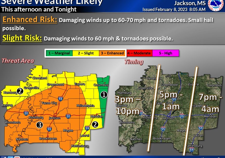 Chance of Severe Storms Wednesday Evening