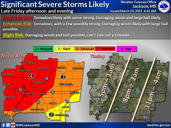 Pearl Severe Weather Alert for Friday, March 24.